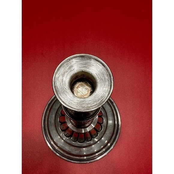 VTG VINERS Old SHEFFIELD England Plate Candlesticks Silver Hand Chased Repro 8" - Picture 5 of 15